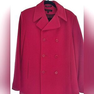 Anne Klein Lambswool Cashmere Coat Double Breasted SZ 10 EUC